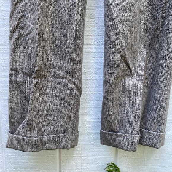 Eddie Bauer size 10 tall wool blend houndstooth trouser with cuffed hem - Picture 2 of 9